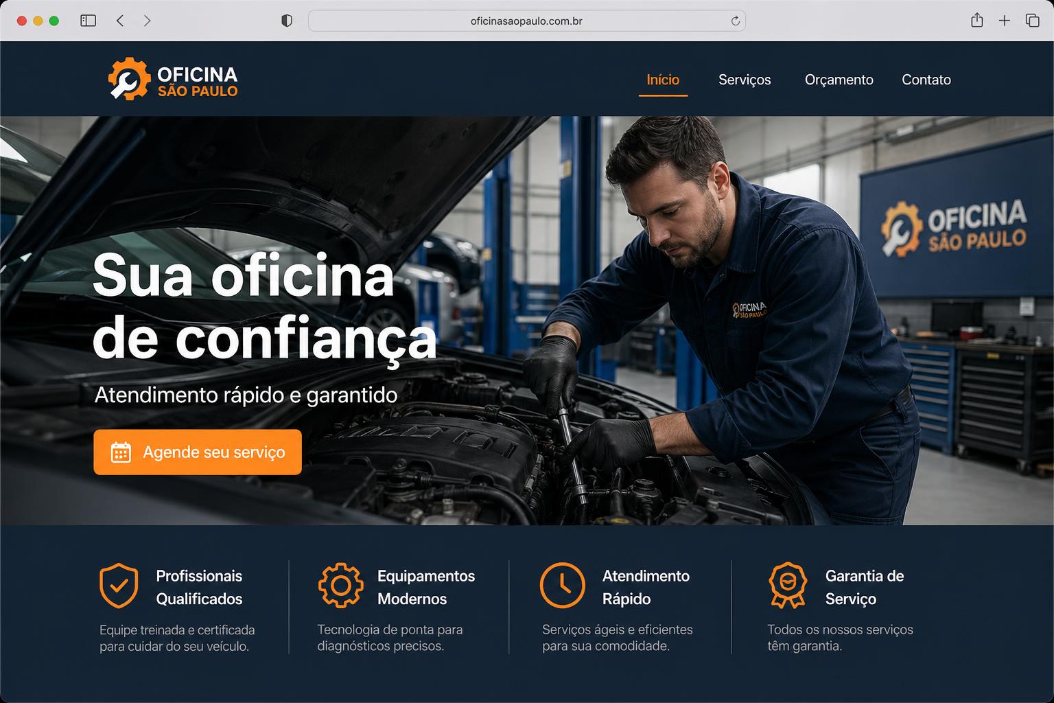 Exemplo de site para Oficina